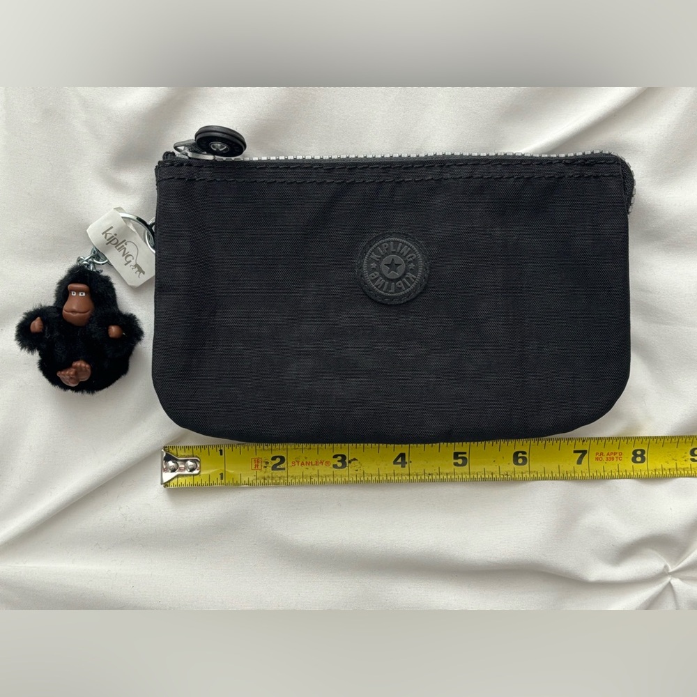 Kipling Black 5-Compartment Cosmetic Pouch w/Gorilla Keychain. EUC. - Picture 7 of 8